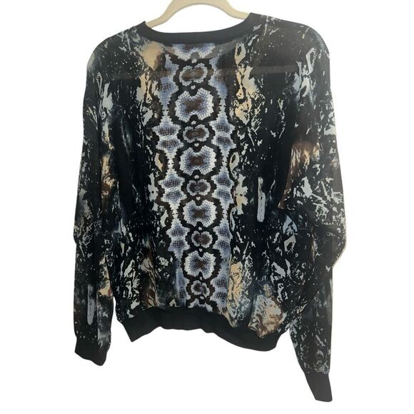 ✨CAbi Sweatshirt Python Print Sheer Chiffon Sz Medium Top✨ - Picture 6 of 8
